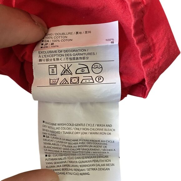 Old Navy Baby Girls Red Shirt With White Ribbon Print Long Sleeves Size 12-18M - Picture 5 of 6